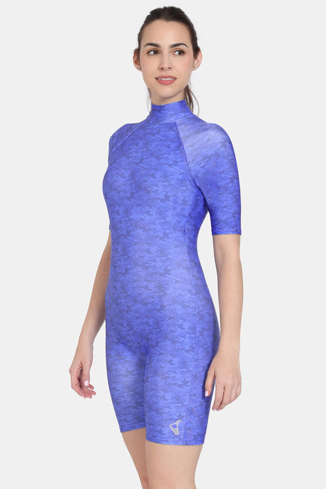 Zelocity Padded Swimsuit With Zipper - Amparo Blue — image 2